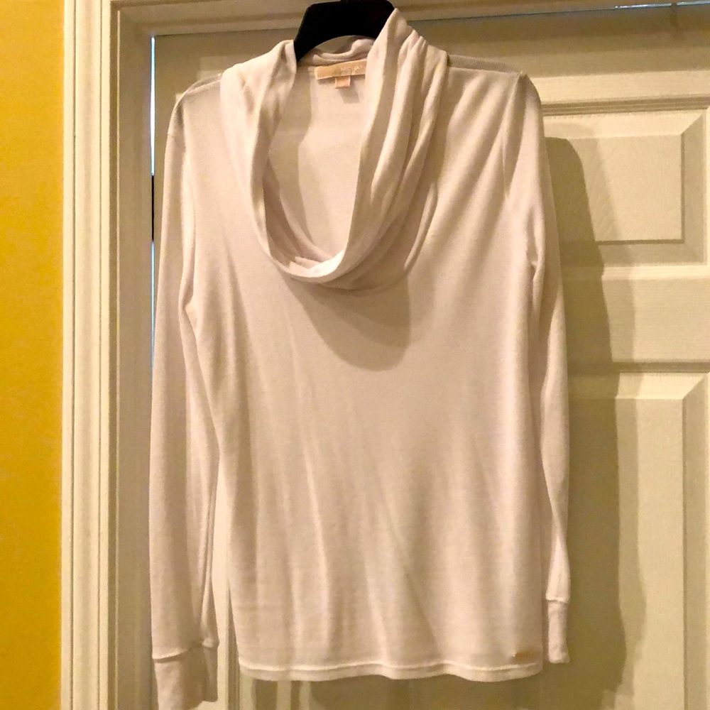 Micheal by Micheal Kors waffle knit long thermal shirt with cowl neck